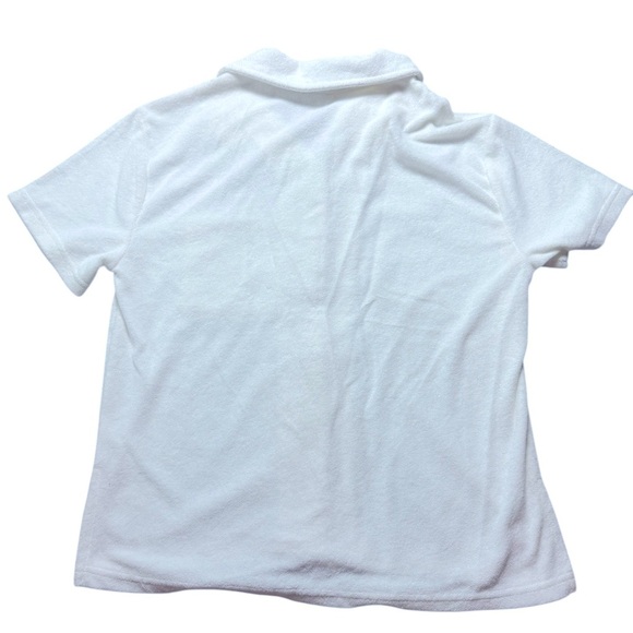 Terry Cloth Button-Down Shirt – Women’s XS Coastal Lounge Coverup - Picture 2 of 3